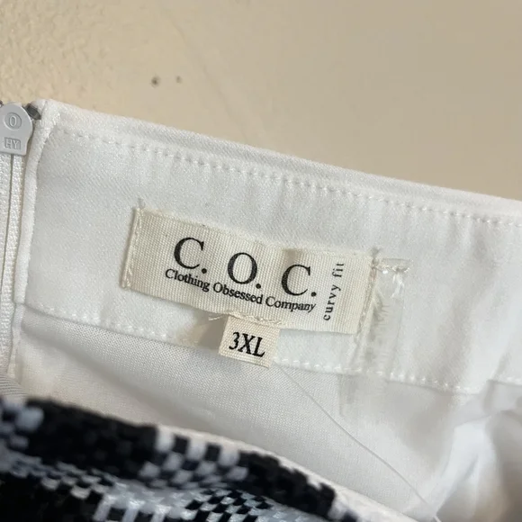 Clothing Obsessed Company Black and White Plaid 3XL Pencil Skirt - Picture 3 of 7